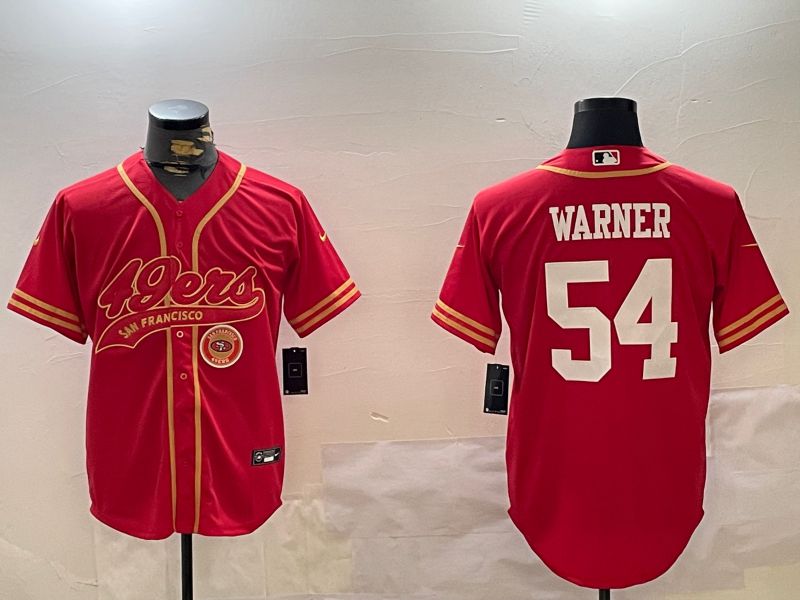 Men San Francisco 49ers #54 Warner Red Joint Name 2024 Nike Limited NFL Jersey style 12095